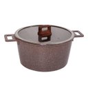 Ver imagem 6 de Jogo Panelas Indução Antiaderente Revestimento Mármore 16 Peças Marrom