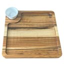 Ver imagem 2 de Kit 6 Tábuas para Servir Hambúrguer Ramekin 30ml Teca 22,5cm Petisqueira Zanline