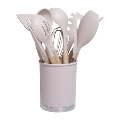 Conjunto Utensílios Silicone 12 peças Rose