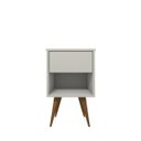 Ver imagem 4 de Mesa de Cabeceira Mdf Pés Palitos com 1 Gaveta e 1 Nicho Plancasa Off White