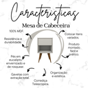 Ver imagem 2 de Mesa de Cabeceira Mdf Pés Palitos com 1 Gaveta e 1 Nicho Plancasa Off White