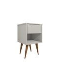 Ver imagem 6 de Mesa de Cabeceira Mdf Pés Palitos com 1 Gaveta e 1 Nicho Plancasa Off White