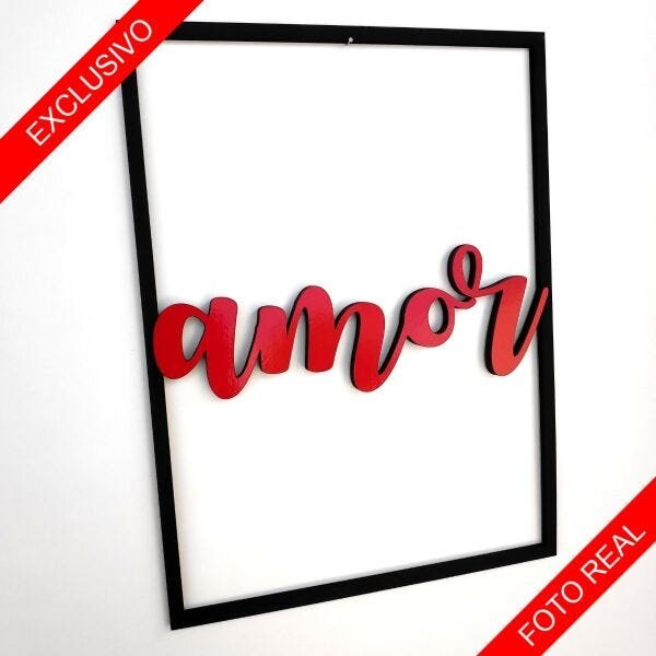 Quadro Decorativo Amor Vermelho Alto Brilho Premium - 4