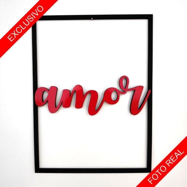 Quadro Decorativo Amor Vermelho Alto Brilho Premium - 3