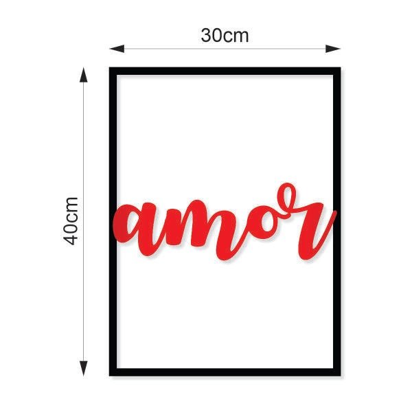 Quadro Decorativo Amor Vermelho Alto Brilho Premium - 6