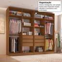 Ver imagem 5 de Guarda-Roupa Casal Modulado com 8 Portas e 6 Gavetas 275cm Multimóveis Crrui-GRP119 Madeirado/