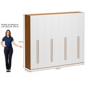 Ver imagem 4 de Guarda-Roupa Casal Modulado com 8 Portas e 6 Gavetas 275cm Multimóveis Crrui-GRP119 Madeirado/