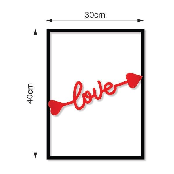 Quadro Decorativo Love Cupido Vermelho Alto Brilho Premium - 6