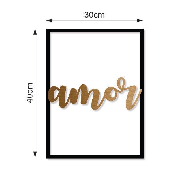 Quadro Decorativo Amor Bronze Escovado Premium - 6