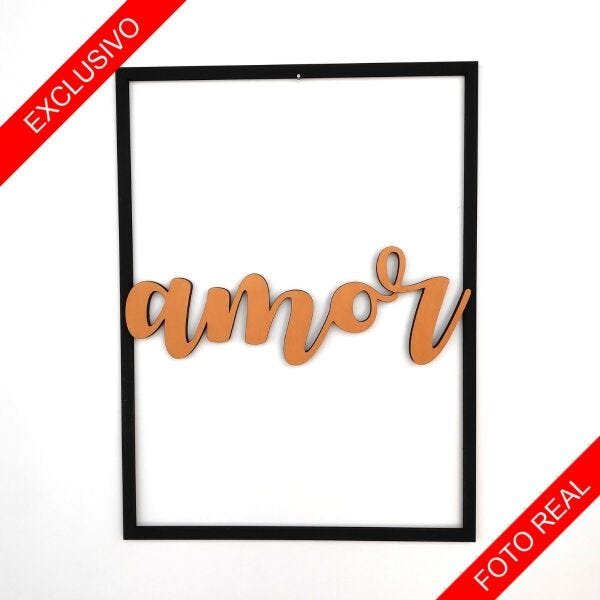 Quadro Decorativo Amor Bronze Escovado Premium - 3