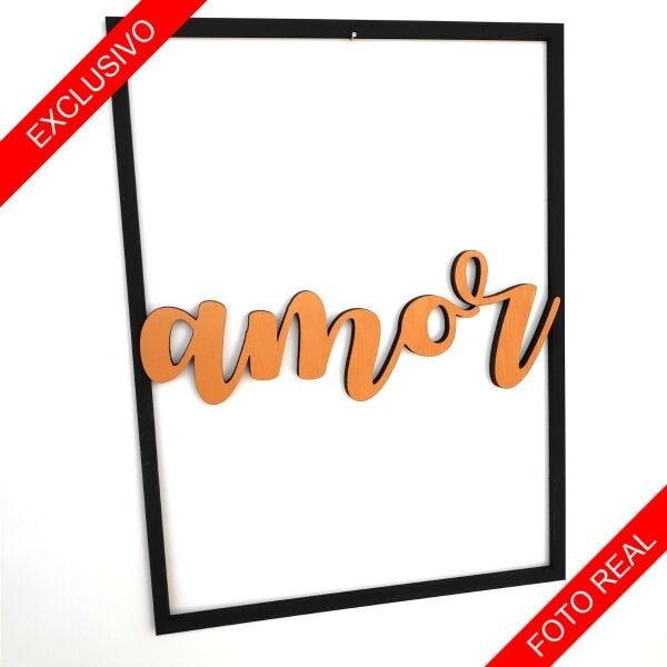 Quadro Decorativo Amor Bronze Escovado Premium - 4