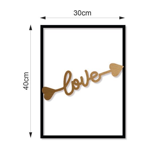 Quadro Decorativo Love Cupido Bronze Escovado Premium - 6