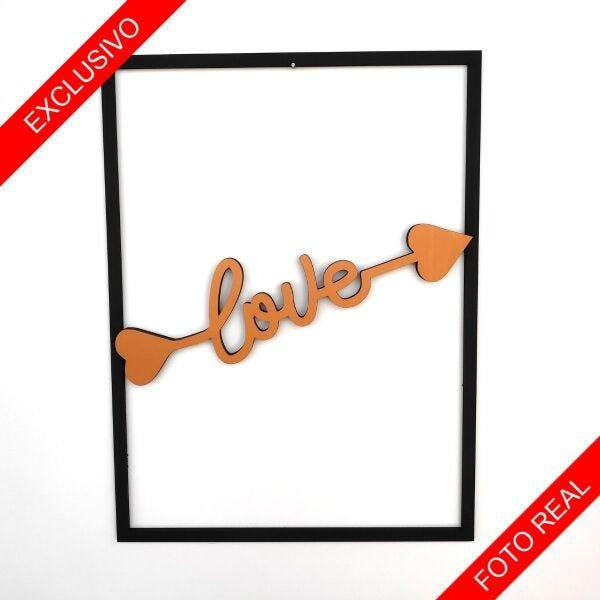 Quadro Decorativo Love Cupido Bronze Escovado Premium - 3