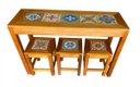 Ver imagem 1 de jogo bistro 120x40 com 3 banquetas ladrilho 32x32 decoração móveis cozinha bistro área