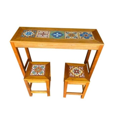 jogo bistro 120x40 com 2 banquetas ladrilho 32x32 decoração móveis cozinha bistro área