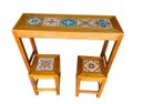 Ver imagem 1 de jogo bistro 120x40 com 2 banquetas ladrilho 32x32 decoração móveis cozinha bistro área