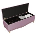 Ver imagem 5 de Cabeceira e Calçadeira Baú Cama Box Casal Belize 140cm Luxor Rosê - Abmaza
