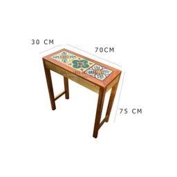 Bancada Balcão Mesa em Madeira Demolição Decorativa Retangular Ladrilhos Estampas Divisor - 2