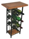 Ver imagem 1 de adega aparador ferro e madeira para 6 garrafas vinho bar aparador