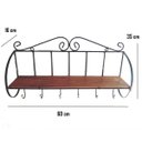 Ver imagem 2 de Prateleira em Ferro e Madeira Suporte Parede Banheiro Quarto Hall de Entrada com Cabideiro Para