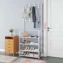 Ver imagem 5 de Rack Sapateira Arara Roupa Sapato Tenis Sandalia 4 Andares Organizador 16 Pares Multiuso Casa Quarto