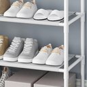 Ver imagem 3 de Rack Sapateira Arara Roupa Sapato Tenis Sandalia 4 Andares Organizador 16 Pares Multiuso Casa Quarto