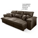 Ver imagem 7 de Sofá Retrátil Reclinável Trento 2,30m Suede Velut Marrom Claro Molas no Assento - King House