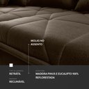 Ver imagem 5 de Sofá Retrátil Reclinável Trento 2,30m Suede Velut Marrom Claro Molas no Assento - King House