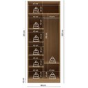 Ver imagem 4 de Guarda-Roupa Modulado 2 Portas com Espelho San Diego Yescasa Laranja/Tauari Ambar/Off White