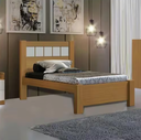 Ver imagem 1 de Cama Solteiro Primícia 100%MDF Cinamomo/Off - D Doro Móveis