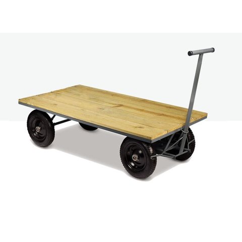 Carrinho Plataforma Leva Até 600kg 4 Rodas Pneumáticas Powertrans