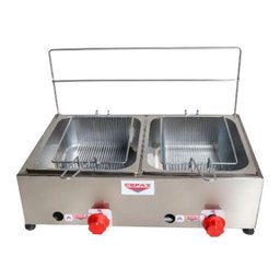 Fritadeira Industrial 2 Cubas Inox 5 Litros À Gás Profissional Salgado Porções Pastéis Baixa Pressão - 3