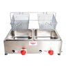 Fritadeira Industrial 2 Cubas Inox 5 Litros À Gás Profissional Salgado Porções Pastéis Baixa Pressão - 2
