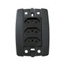 Kit 5 Conjunto 3 Tomadas Preta Monobloco 2p+t 10a 250v 4x2 - 4
