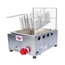 Ver imagem 1 de Fritadeira Baixa Pressão Industrial 1 Cuba Inox 5 Litros À Gás Profissional Salgado Pastéis Porções