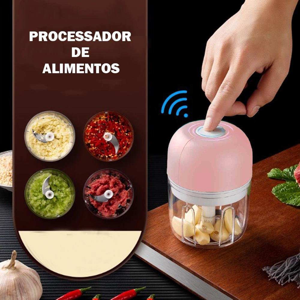 Mini Triturador Alho Eletrico Alimento 250ml - 5