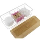 Ver imagem 3 de Porta Algodão Cotonete Bambu Organizador Acrílico Banheiro Pgb Porta Cotonete Bambu