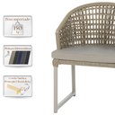 Ver imagem 4 de 6 Cadeira Noronha Aluminio Micro Pintura Champanhe, Tr. Telinha Corda Nautica Rami, Estofado - Fendi