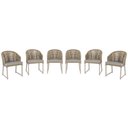 Ver imagem 1 de 6 Cadeira Noronha Aluminio Micro Pintura Champanhe, Tr. Telinha Corda Nautica Rami, Estofado - Fendi