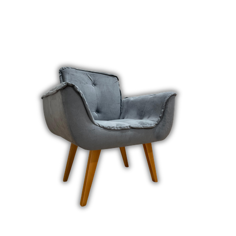 Poltrona Decorativa 1 Lugar Cinza 502 Rebeca