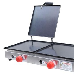 Kit Lanchonete Chapa 90cm com Prensa e Fritadeira Profissional 2 Cubas Alcamar - 11
