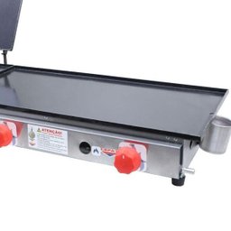 Kit Lanchonete Chapa 90cm com Prensa e Fritadeira Profissional 2 Cubas Alcamar - 12
