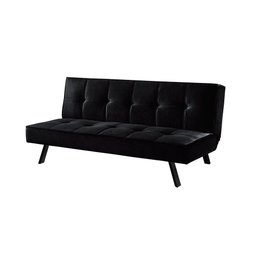 Sofa Cama Atlanta 2 Lugares 177cm Pe Talento Móveis Veludo Paris Preto - 4
