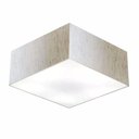 Ver imagem 1 de Plafon Quadrado Md-3053 Cúpula em Tecido 21/60x60cm Linho Bege - Bivolt