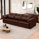 Ver imagem 2 de Sofá Retrátil 4 Lugares para Sala 332cm Dijon Couro Caramelo S07 - Mpozenato