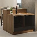 Ver imagem 1 de Ilha de Cozinha com Bancada e Balcão 120 Cm Rustic/preto Lux Madesa Rustic/preto