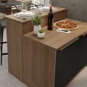 Ver imagem 5 de Ilha de Cozinha com Bancada e Balcão 120 Cm Rustic/preto Lux Madesa Rustic/preto