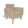 Kit Namoradeira + 2 Poltronas Opala + 1 Puff Amamentação Sala Decorativa Quarto Bege - 10