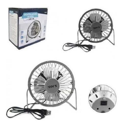 Mini Ventilador de Mesa USB Portátil 14cm Alfacell Preto - 2