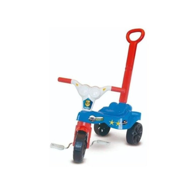 Triciclo Infantil Com Empurrador Policia Menino Kepler